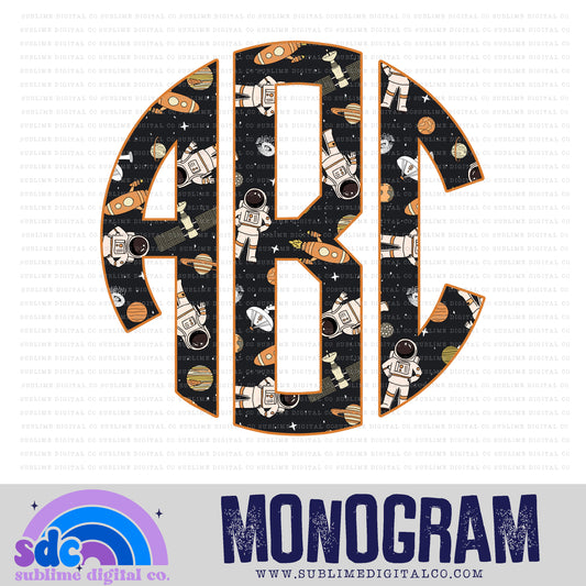 Astronaut Monogram | 26 PNG Files | Digital Download