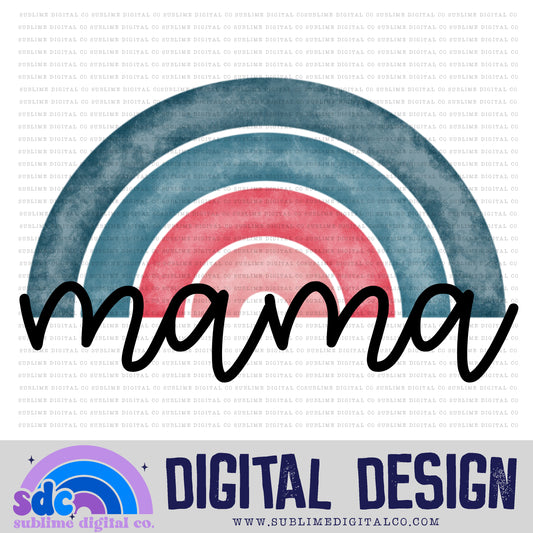 Mama - Blue Pink Rainbow • Colorful Designs • Instant Download • Sublimation Design