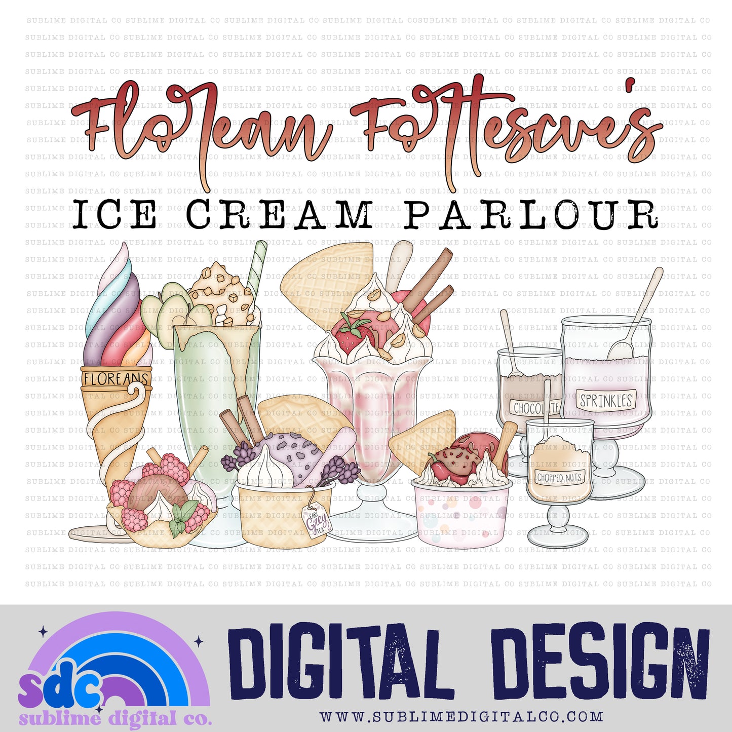 Ice Cream Parlour • Wizard • Instant Download • Sublimation Design