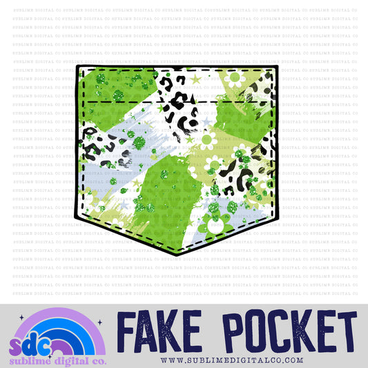 Floral Leopard Abstract  6 • Fake Pocket • Instant Download • Sublimation Design