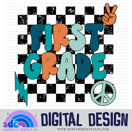 First Grade - Blue/Orange • School • Instant Download • Sublimation Design