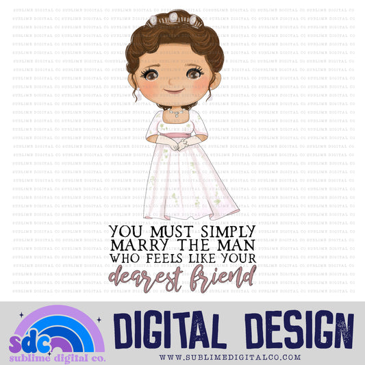 Dearest Friend • Regency-Era • Instant Download • Sublimation Design