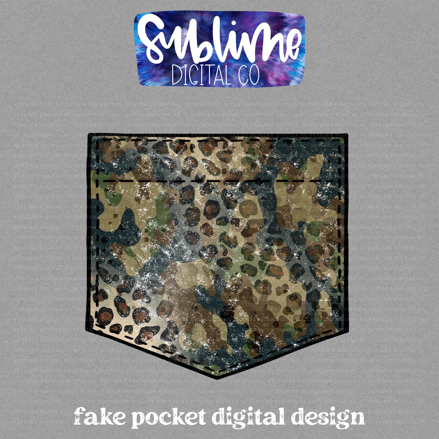 Leopard Camo• Fake Pocket • Instant Download • Sublimation Design