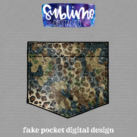 Leopard Camo• Fake Pocket • Instant Download • Sublimation Design