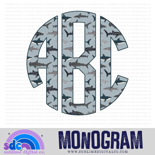 Sharks Monogram | 26 PNG Files | Digital Download