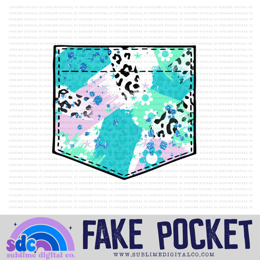 Floral Leopard Abstract 4 • Fake Pocket • Instant Download • Sublimation Design