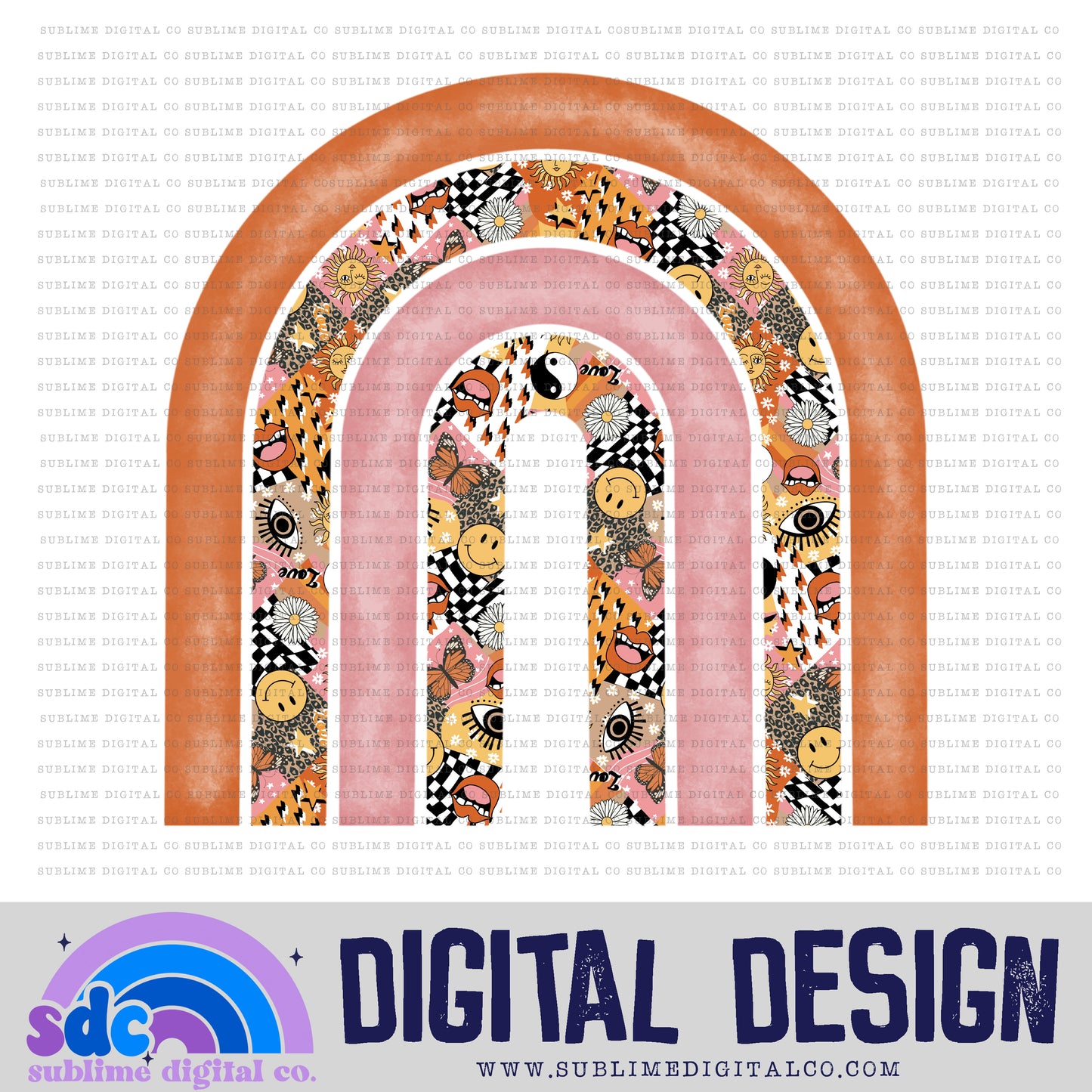 Orange Aesthetic • Rainbow • Elements • Digital Design • Instant Download • Sublimation