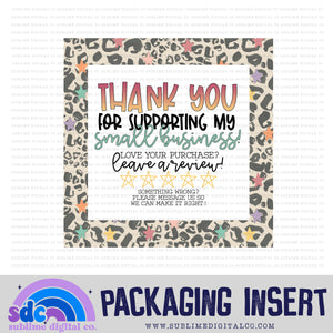 Cheetah Stars Thank You • Leave A Review • Packaging Insert • Instant Download