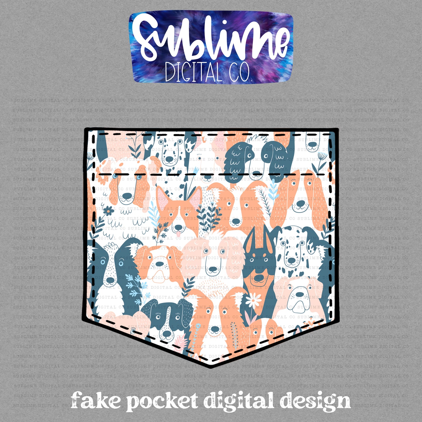 Dog Lover • Fake Pocket • Instant Download • Sublimation Design