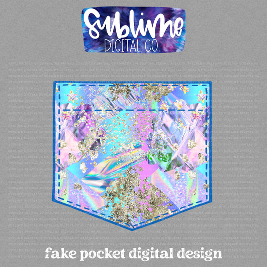 Holographic • Fake Pocket • Instant Download • Sublimation Design