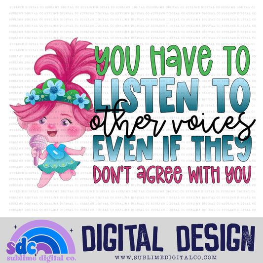 Listen to Other Voices • Mythical Creatures • Instant Download • Sublimation Design