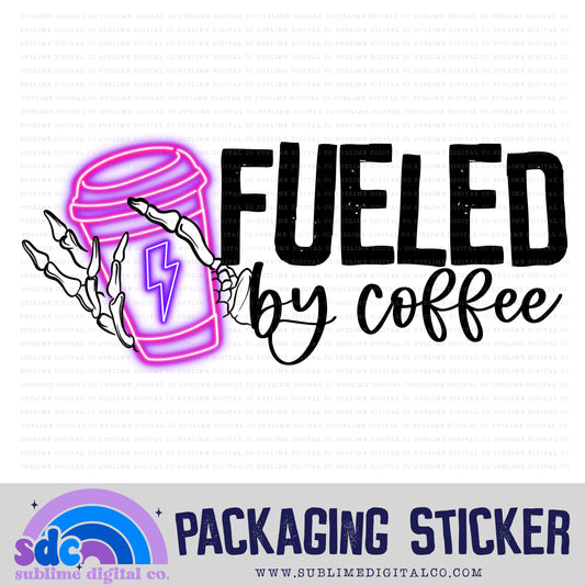 Fueled by Coffee | Print + Cut | Small Business Stickers | Digital Download | PNG File
