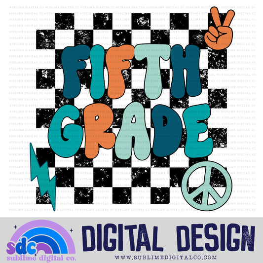 Fifth Grade - Blue/Orange • School • Instant Download • Sublimation Design