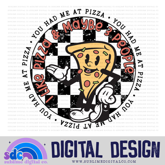 I Like Pizza • Retro Characters • Instant Download • Sublimation Design