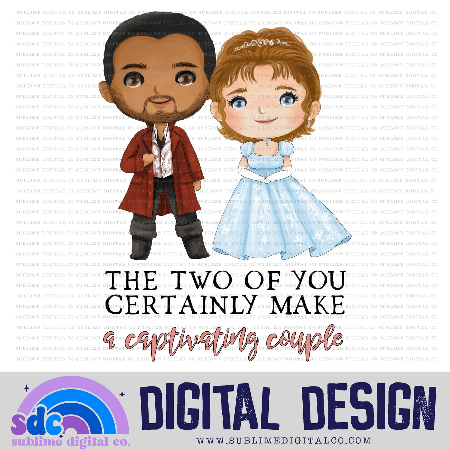 A Captivating Couple • Regency-Era • Instant Download • Sublimation Design