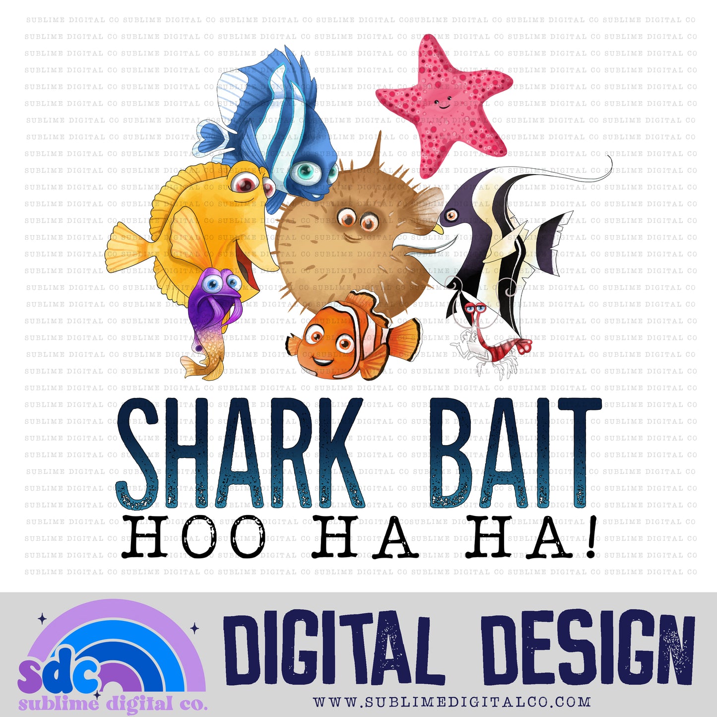 Shark Bait • Sea Life • Instant Download • Sublimation Design