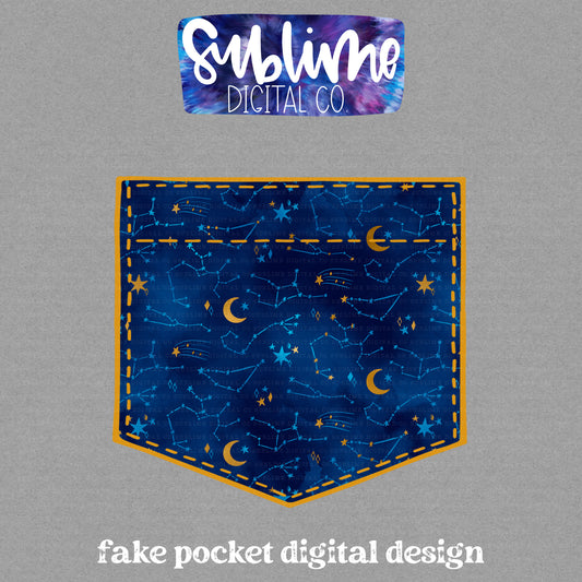 Constellations • Fake Pocket • Instant Download • Sublimation Design