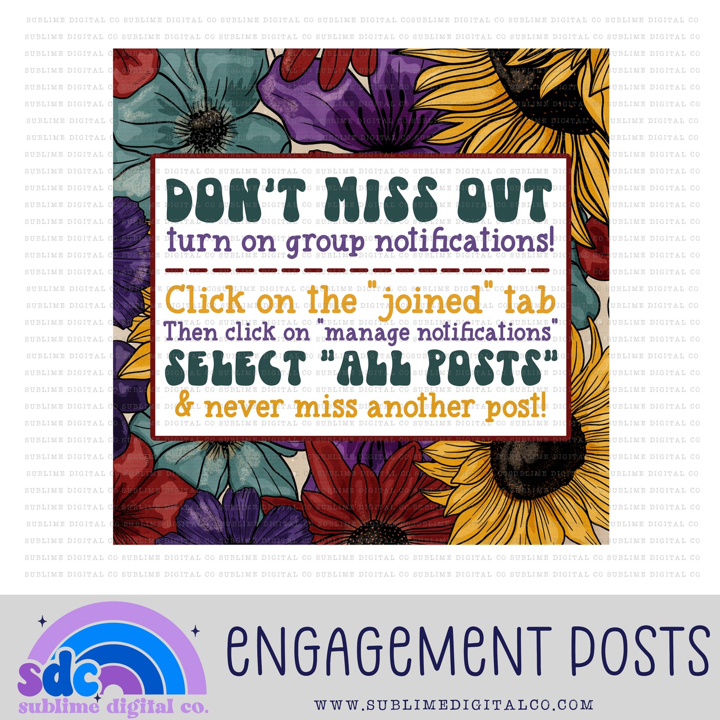 Floral 2 • Facebook Group Notifications • Instant Download