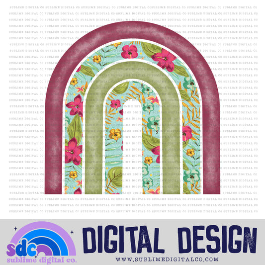 Tropical Rainbow Floral • Rainbow • Elements • Digital Design • Instant Download • Sublimation