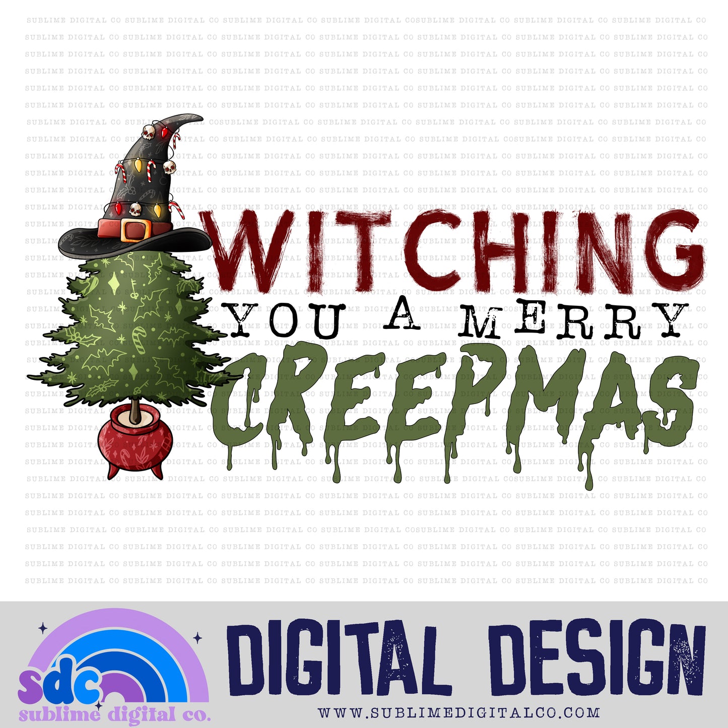 Witching You A Merry Christmas | Spooky Christmas | Sublimation Design | Instant Download | PNG File