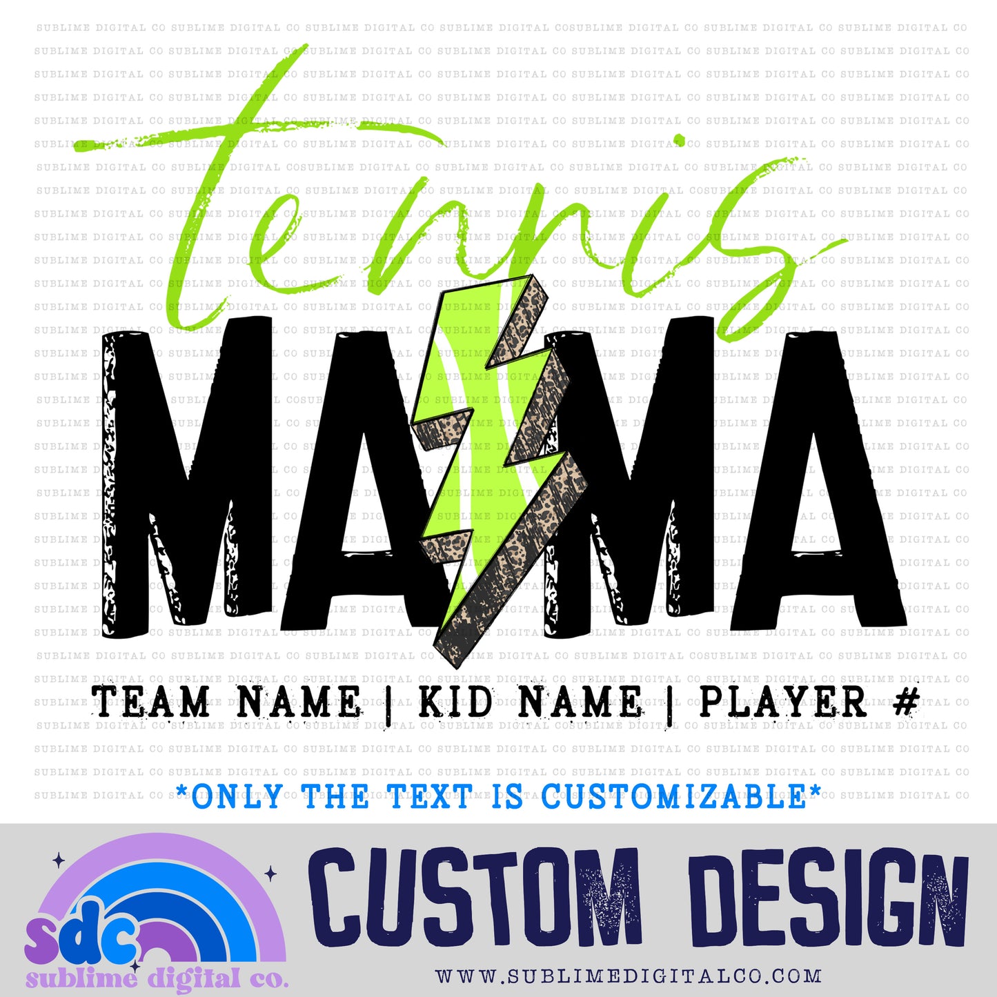 Tennis Mama - Lightning Bolt • Customs • Sports • Instant Download • Sublimation Design