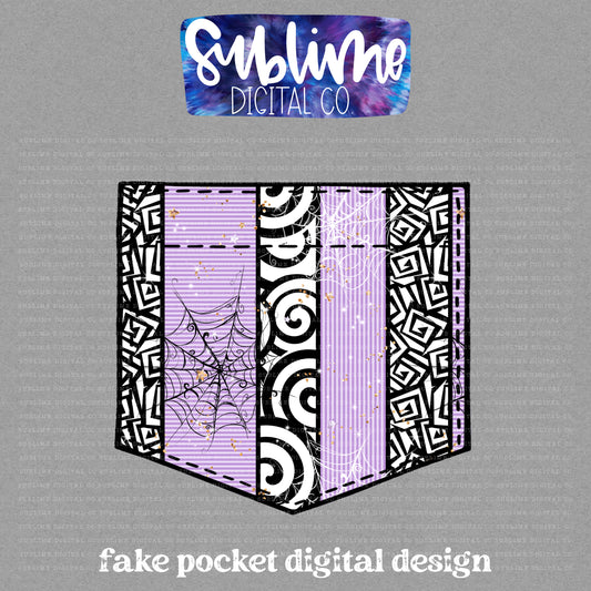 Purple Spiderweb • Fake Pocket • Instant Download • Sublimation Design