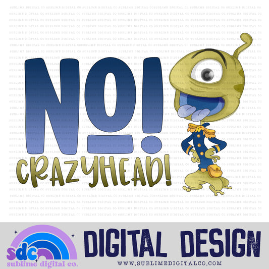 Crazyhead • Blue Alien • Instant Download • Sublimation Design