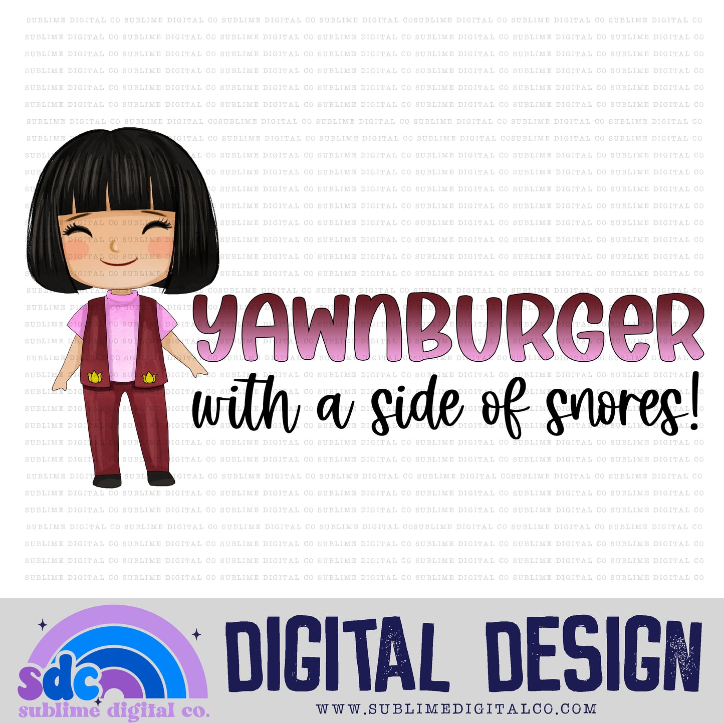 Yawnburger • School Bus • Instant Download • Sublimation Design