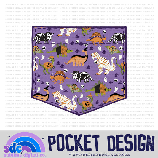 Halloween Dinosaurs • Fake Pocket • Instant Download • Sublimation Design