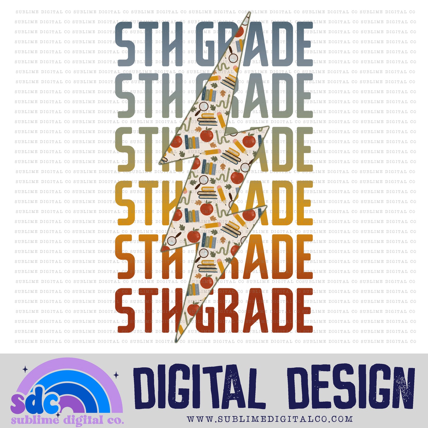 5th Grade • Retro • Instant Download • Sublimation Design