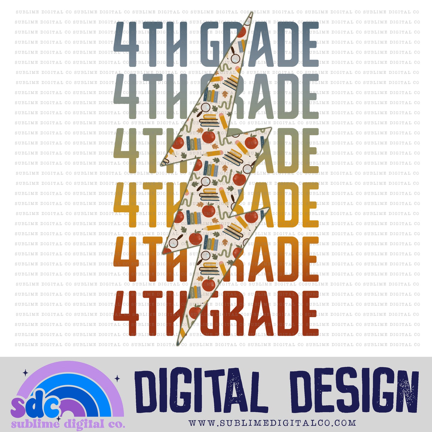 4th Grade • Retro • Instant Download • Sublimation Design