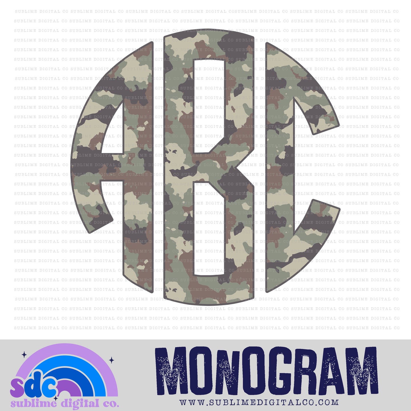 Camo Monogram | 26 PNG Files | Digital Download