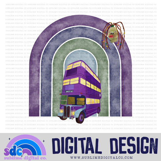 Purple Bus Rainbow • Wizards • Instant Download • Sublimation Design