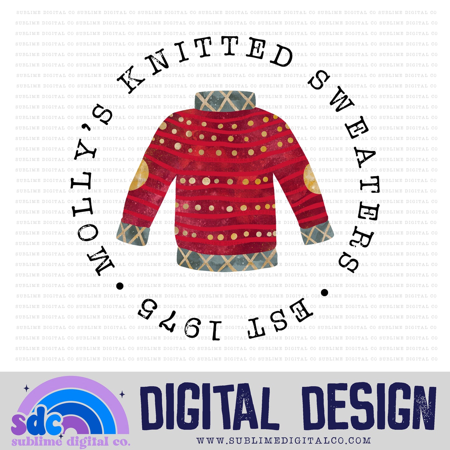Molly's Knitted Sweaters • Wizard • Instant Download • Sublimation Design