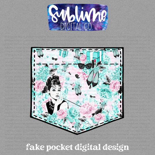 TIffany • Fake Pocket • Instant Download • Sublimation Design