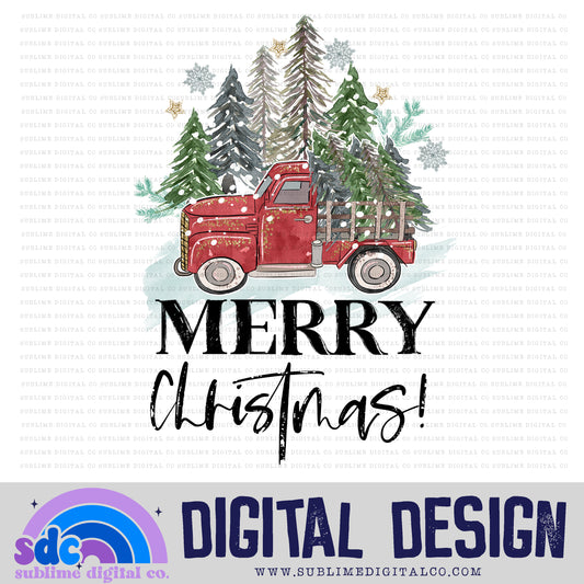 Merry Christmas - Truck • Christmas • Instant Download • Sublimation Design