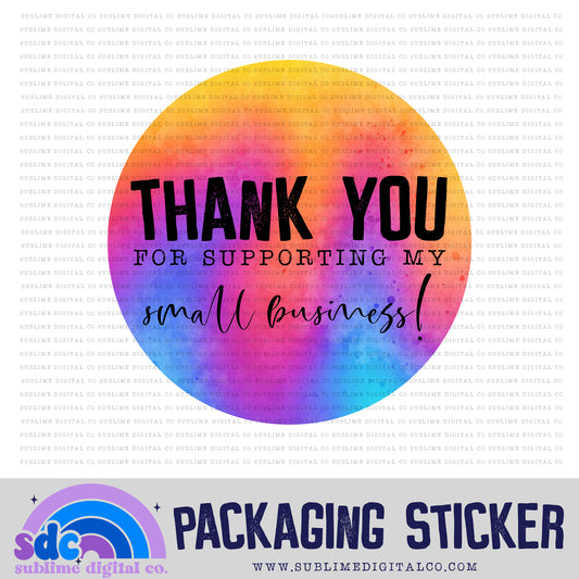 Thank You - Sunset Circle | Print + Cut | Small Business Stickers | Digital Download | PNG File