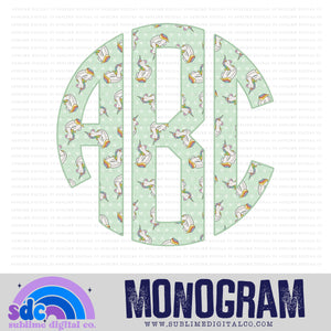 Unicorn Floats Monogram | 26 PNG Files | Digital Download