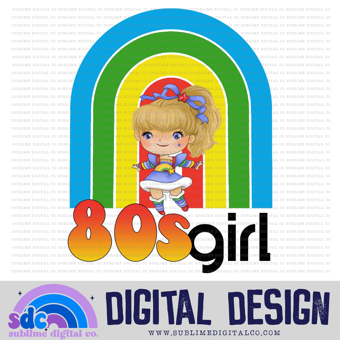 80s Girl • Retro • Instant Download • Sublimation Design