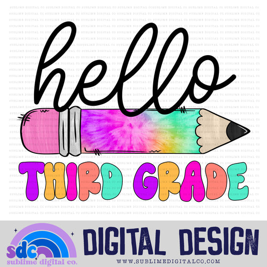 Third Grade - Pencil • School • Instant Download • Sublimation Design