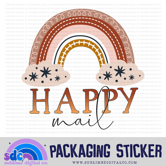 Happy Mail • Rainbow | Small Business Stickers | Digital Download | PNG File