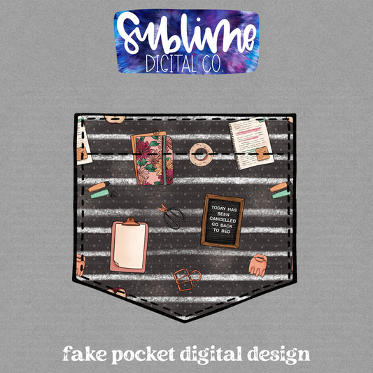 Back to Bed • Fake Pocket • Instant Download • Sublimation Design