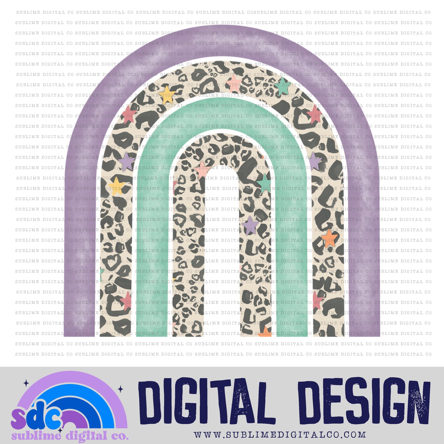 Leopard Stars • Rainbow • Elements • Digital Design • Instant Download • Sublimation