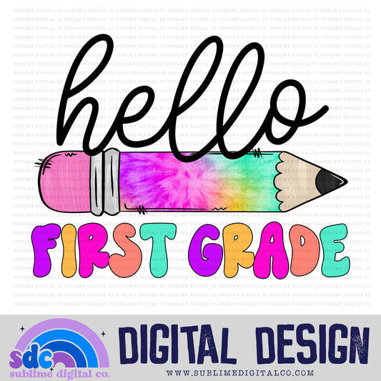 First Grade - Pencil • School • Instant Download • Sublimation Design