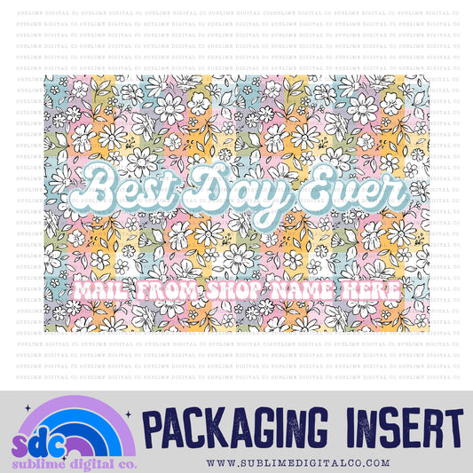 Best Day Ever • Pastel Floral • Custom Business Name Packaging Insert