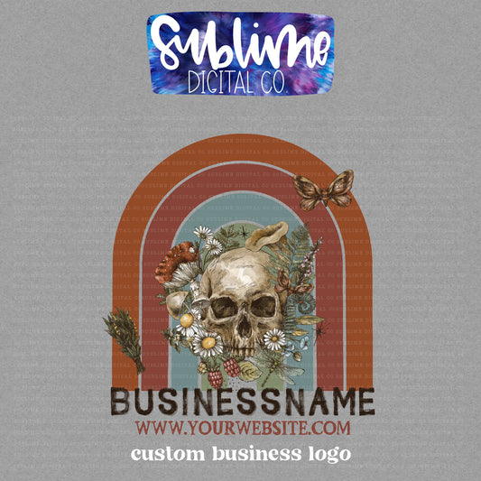 Floral Wicca Skull Rainbow • Custom Logos • Custom Digital Designs