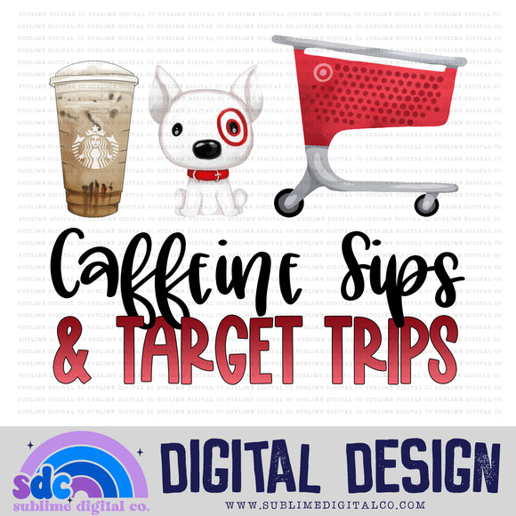 Caffeine Sips & Shopping Trips - Cold Brew • Shopping • Instant Download • Sublimation Design