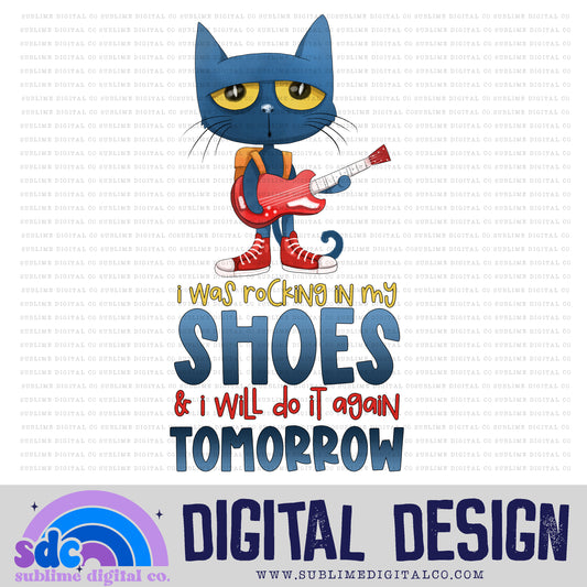 Rocking in my Shoes • Blue Cat • Instant Download • Sublimation Design