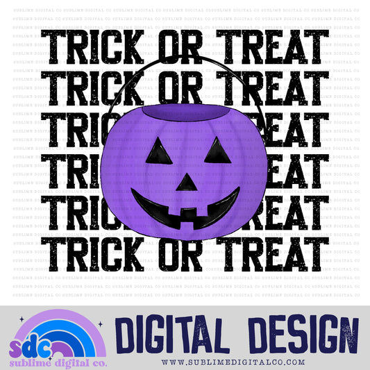Trick or Treat - Purple • Halloween • Instant Download • Sublimation Design
