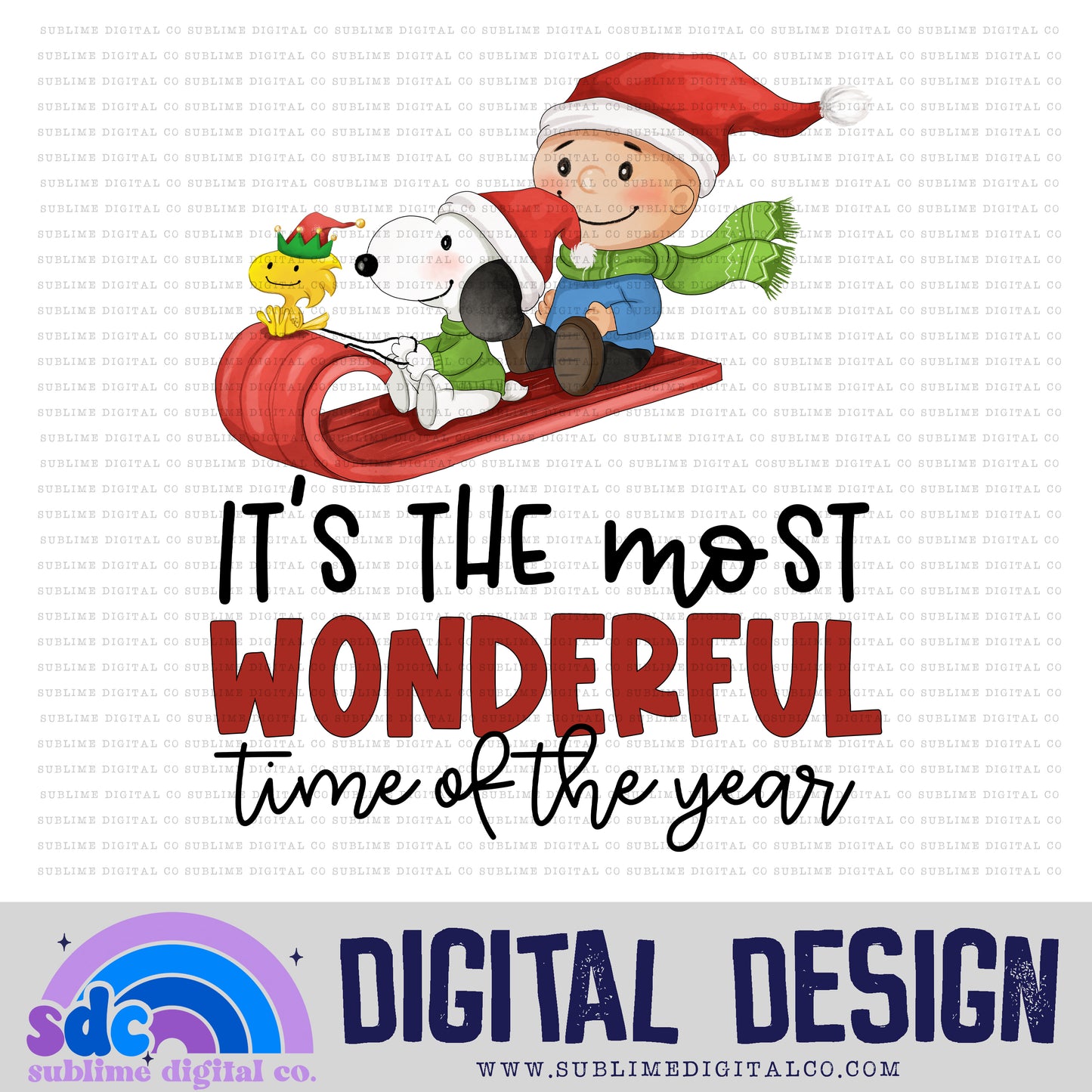 Most Wonderful Time of the Year • Puppy & Friends • Instant Download • Sublimation Design